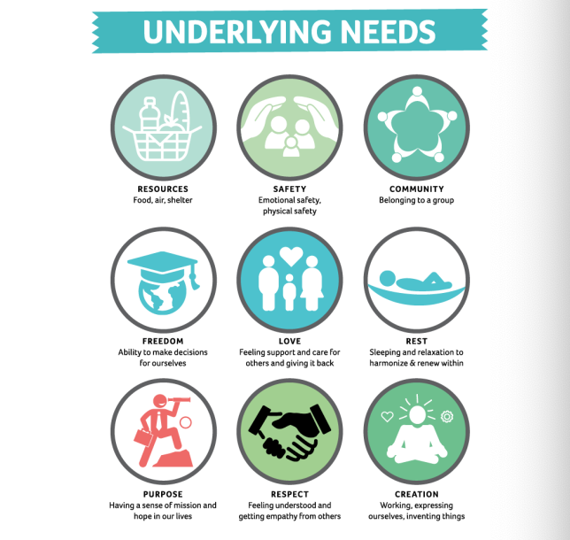 The Underlying Needs that help determine the cause of conflicts