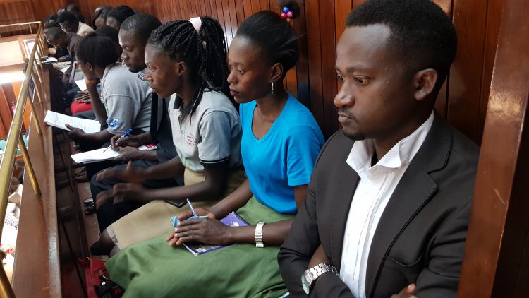 Irene Akongo at the Ugandan Parliament