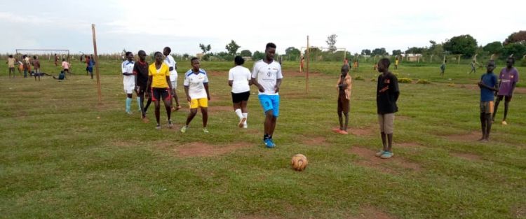 Playing soccer with FUFA in Uganda