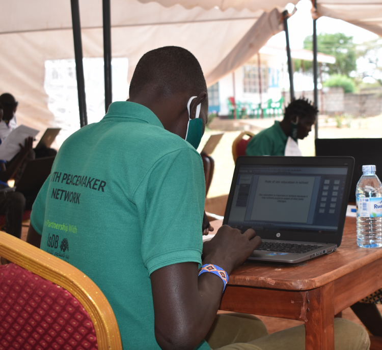 A youth training to become a WPDI Youth Peacemaker in Karamoja, Uganda