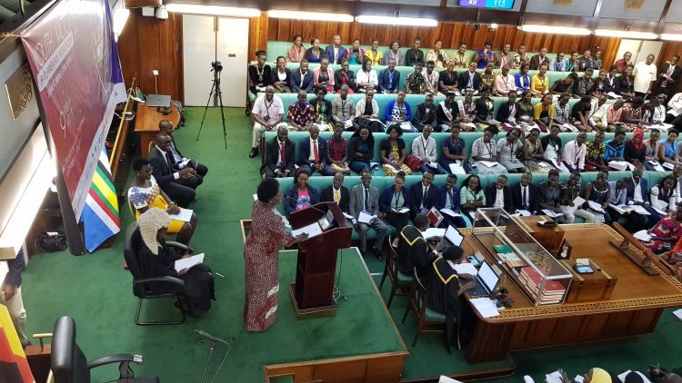 At the Ugandan Parliament