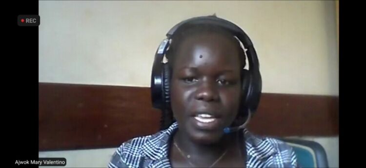 Mary Valentino, a WPDI Youth Peacemaker, participates in a Debate by the Global Education Summit